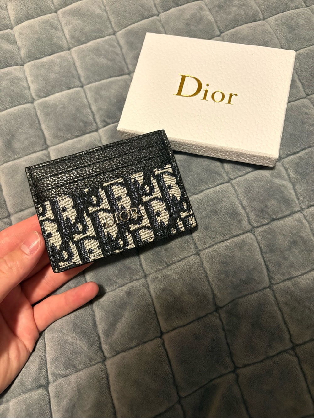 Dior Black and Ivory Oblique Card Case